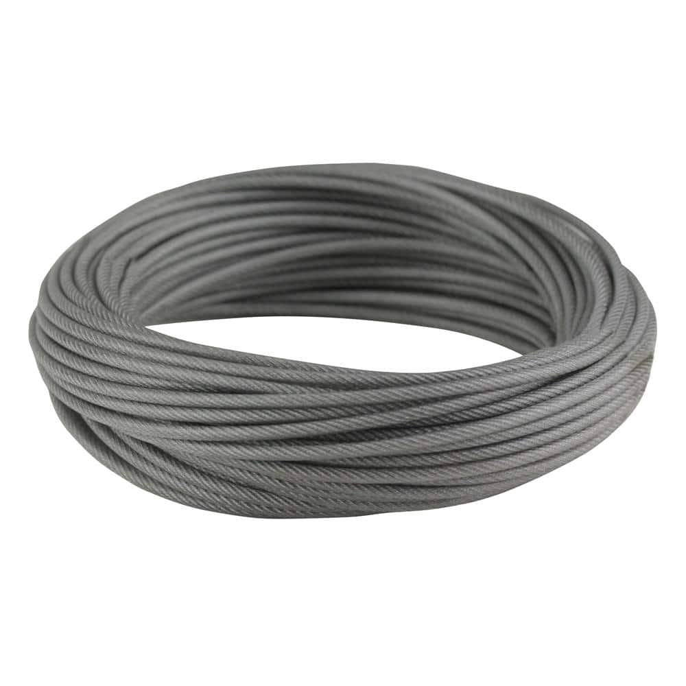 Everbilt 1/16 In. X 50 Ft. Galvanized Vinyl Coated Steel Wire Rope 811062 -  The Home Depot