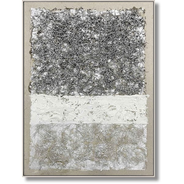 1-Piece Framed Mixed Media Abstract Wall Art 48 in. x 36 in.