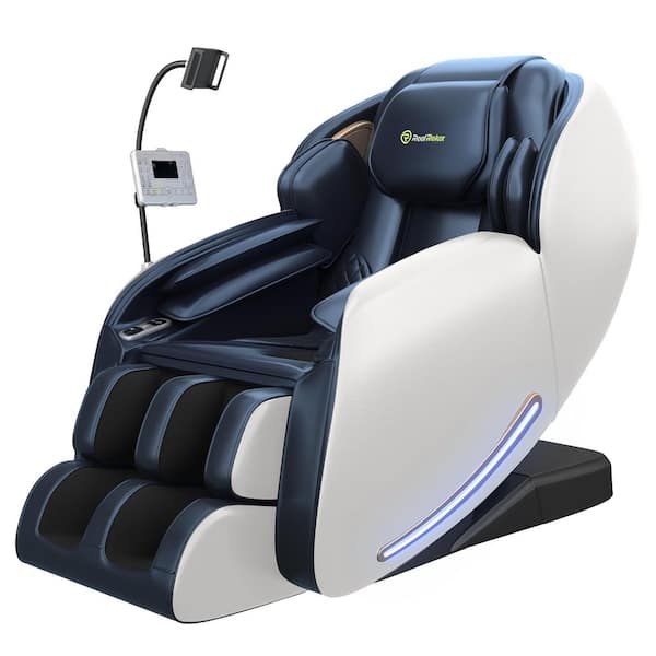 Newest Favor-06 Blue Color Faux Leather Massage Chair with Zero Gravity, SL Track, Body Scan, Bluetooth Heat,Foot Roller