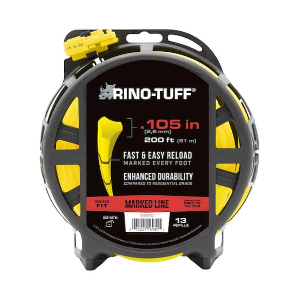 Rino-Tuff Universal Fit .105 in. x 200 ft. Pro Marked Replacement Line for Gas String Grass Trimmer/Lawn Edger