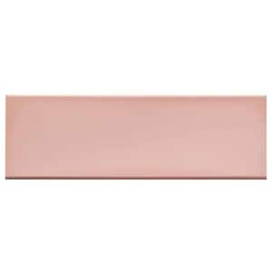 Remington Pink 3.93 in. x 11.81 in. Polished Porcelain Wall Bullnose Tile