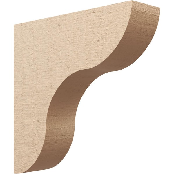 Ekena Millwork 9 in. x 36 in. x 36 in. Thin Carmel Rough Cedar Woodgrain TimberThane Corbel, Primed Tan