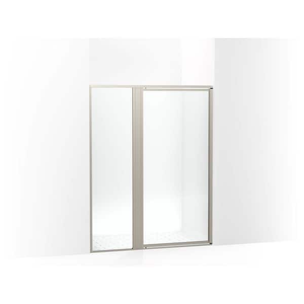 Attend 54 in. W x 69 in. H Pivot Framed Shower Door in Nickel