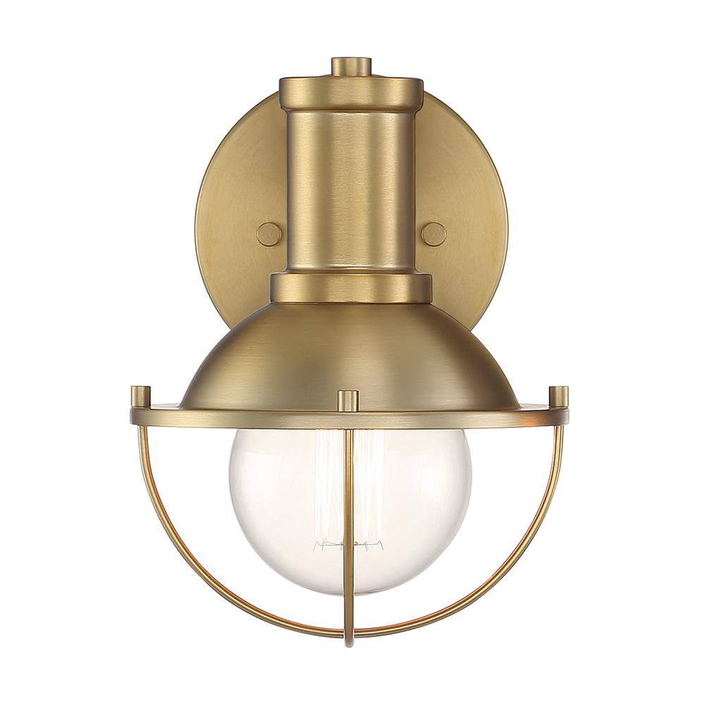Dalton 8'' Brushed Gold Industrial Farmhouse Wall Sconce