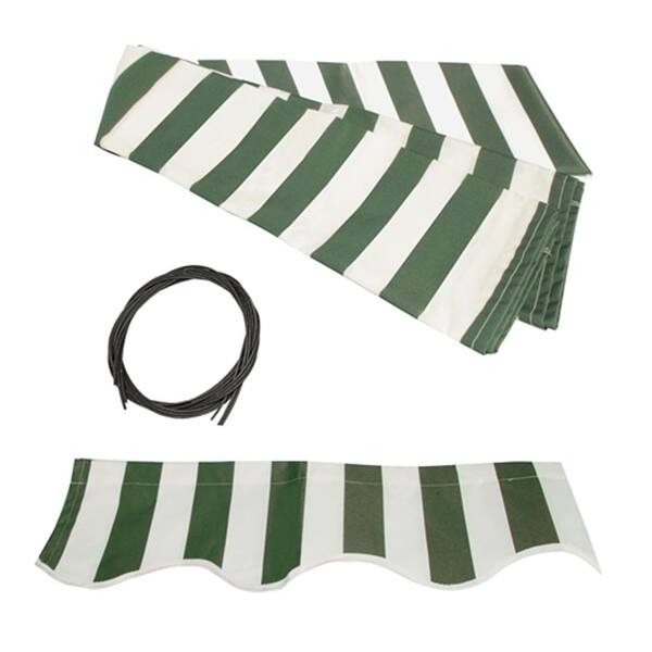 Aleko 10 X 8 Ft Retractable Black Frame Patio Awning Up To 76 Sq Ft Of Coverage In Green White Color Ab10x8gwstr00 Hd The Home Depot