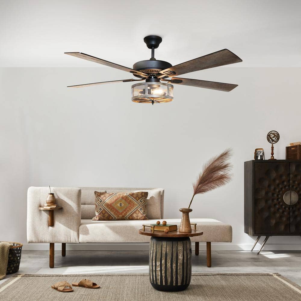 52" Oil Rubbed Bronze WiFi Smart Ceiling Fan with LED Light