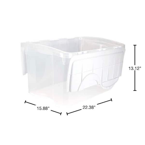 Sterilite Large Fliptop, Stackable Small Storage Bin With Hinging