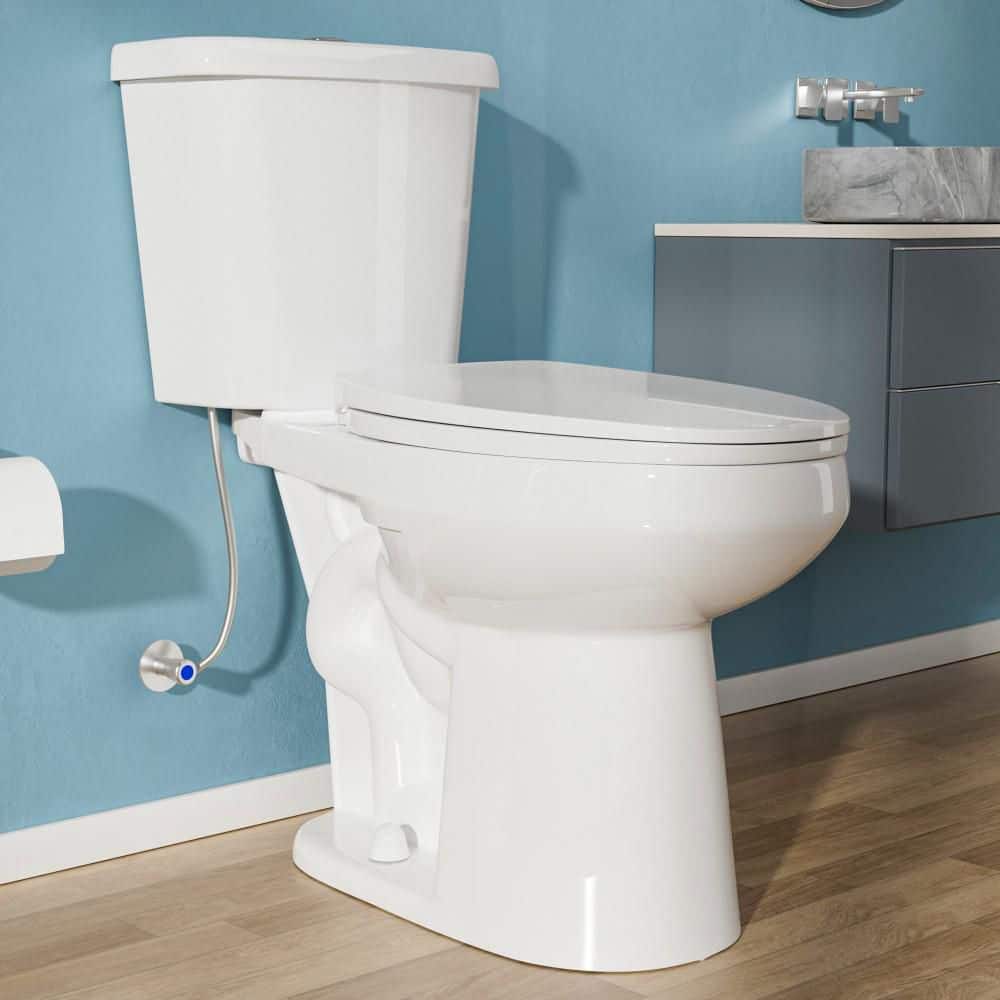 HOMLYLINK 19 in Tall Height Elongated Bowl Dual Flush Toilet 1.1