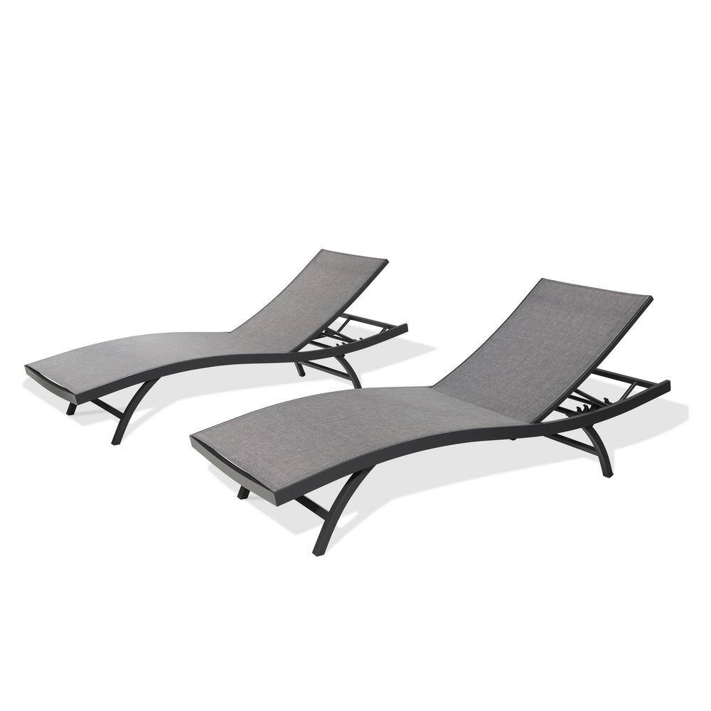 ULAX FURNITURE CHAMBRAY Aluminum Outdoor Chaise Lounge (2Pack) HD580073 The Home Depot