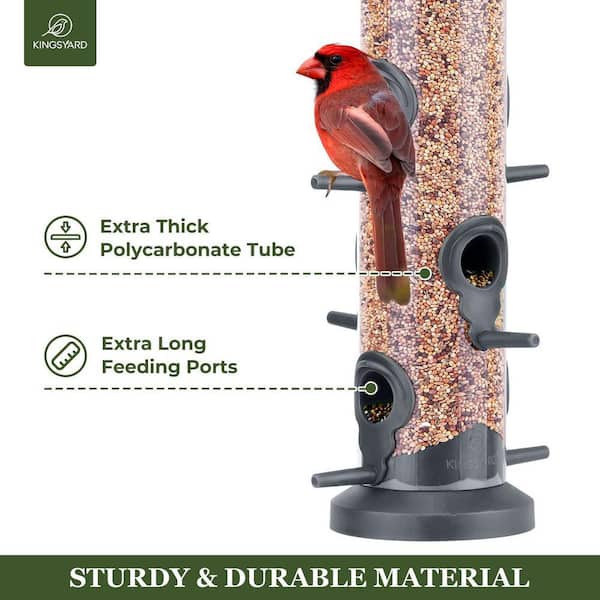 Tube Feeders with 6 Feeding Ports for Outdoors Hanging Wild Bird