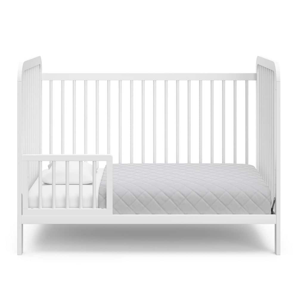 White Pine Wood 3-in-1 Convertible Crib with Adjustable Height