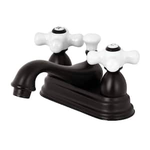 Restoration 4 in. Centerset 2-Handle Bathroom Faucet with Brass Pop-Up in Oil Rubbed Bronze