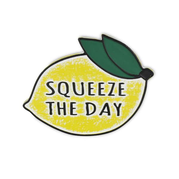 HomeRoots 19 in. x 14.25 in. Yellow, White Lemon Squeeze The Day Metal Wall Art 1-Piece