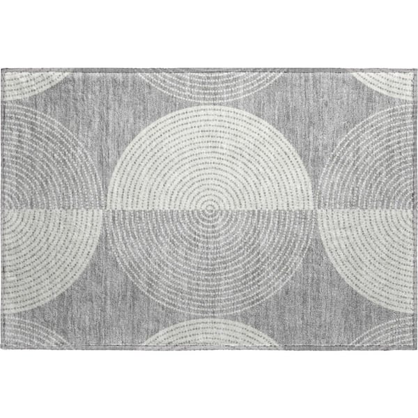 Mayfield Premium Machine Washable Abstract AMF2275 Gray 2 ft. x 3 ft. Accent Rug