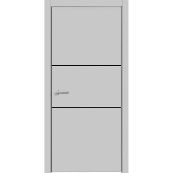 Sartodoors 14 28 in. x 96 in. Left-Hand/Inswing Solid Matte Grey Single Prehung Interior Door with Hardware