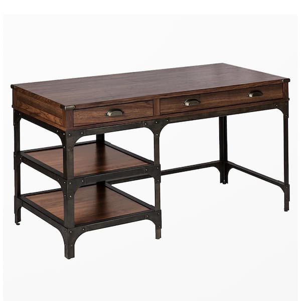 SAINT BIRCH Hanson 54.2 in. Walnut Writing Desk