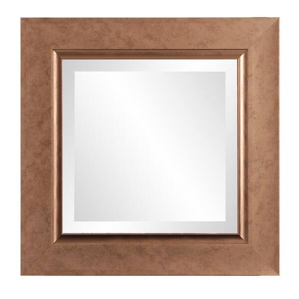 Marley Forrest Small Square Mottled Copper Beveled Glass Modern Mirror (18 in. H x 18 in. W)