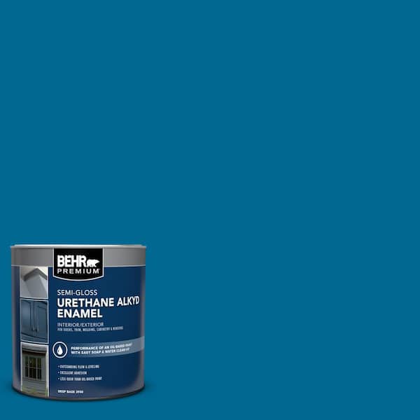 BEHR PREMIUM 1 qt. #OSHA-1 OSHA SAFETY BLUE Semi-Gloss Enamel Urethane Alkyd Interior/Exterior Paint