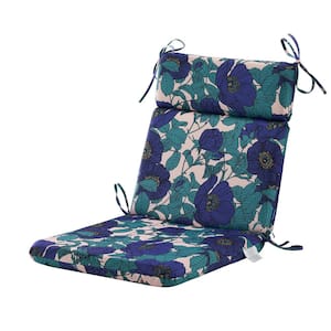 Outdoor Seat Back Chair Cushion/Indoor Hatteras Ebony Round for Adirondack, L 45.5 in. x W 21 in. x H 3 in. Floral