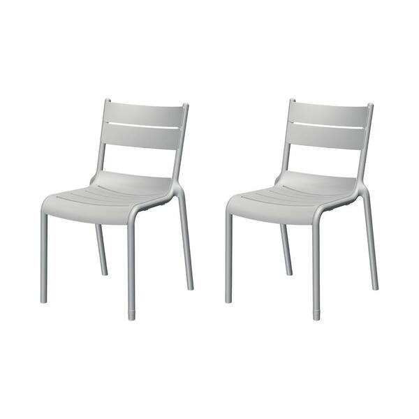 Lagoon Naples B Stackable Side Chair Cold Grey, 2-Pieces
