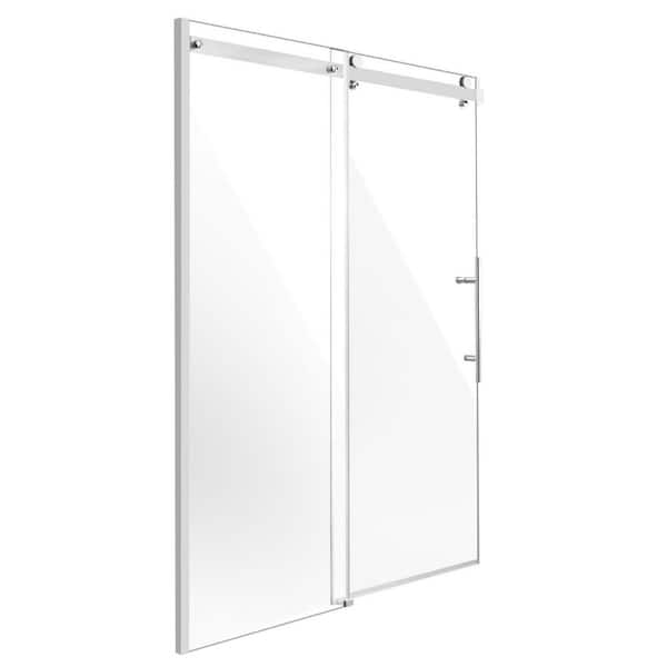 58-59 W x 75 H Frameless Sliding Shower Door 8 mm. SGCC Tempered Glass Waterproof Glass Door Stainless Steel Hardware