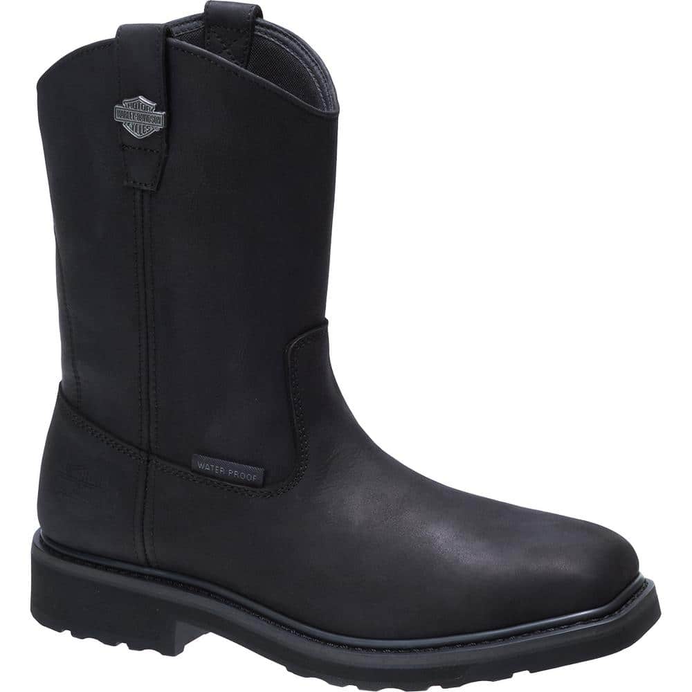 Harley Davidson Men S Altman Waterproof Wellington Work Boots Soft Toe Black Size 7 5 M D93561 The Home Depot