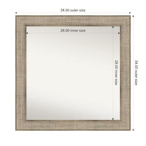 Trellis Silver 34 in. x 34 in. Custom Non-Beveled Wood Framed Bathroom Vanity Wall Mirror