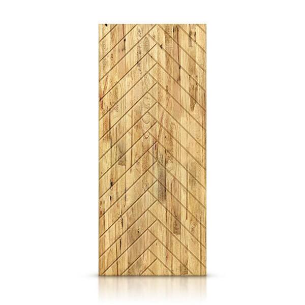 CALHOME 24 in. x 84 in. Hollow Core Weather Oak Stained Pine Wood Interior Door Slab