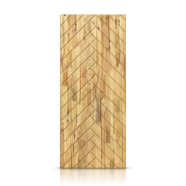 CALHOME 42 in. x 96 in. Hollow Core Weather Oak Stained Pine Wood Interior Door Slab