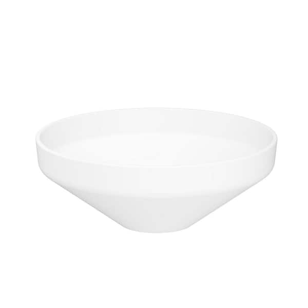 WS Bath Collections Fly 15.7 in. Vessel Round Bathroom Sink without Overflow in Matte White Ceramic