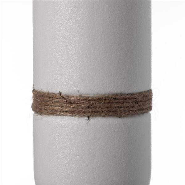 Decorative Modern Ceramic Cylinder Shape Table Vase Flower Holder with Rope  set of 2 white, 1 unit - Mariano's
