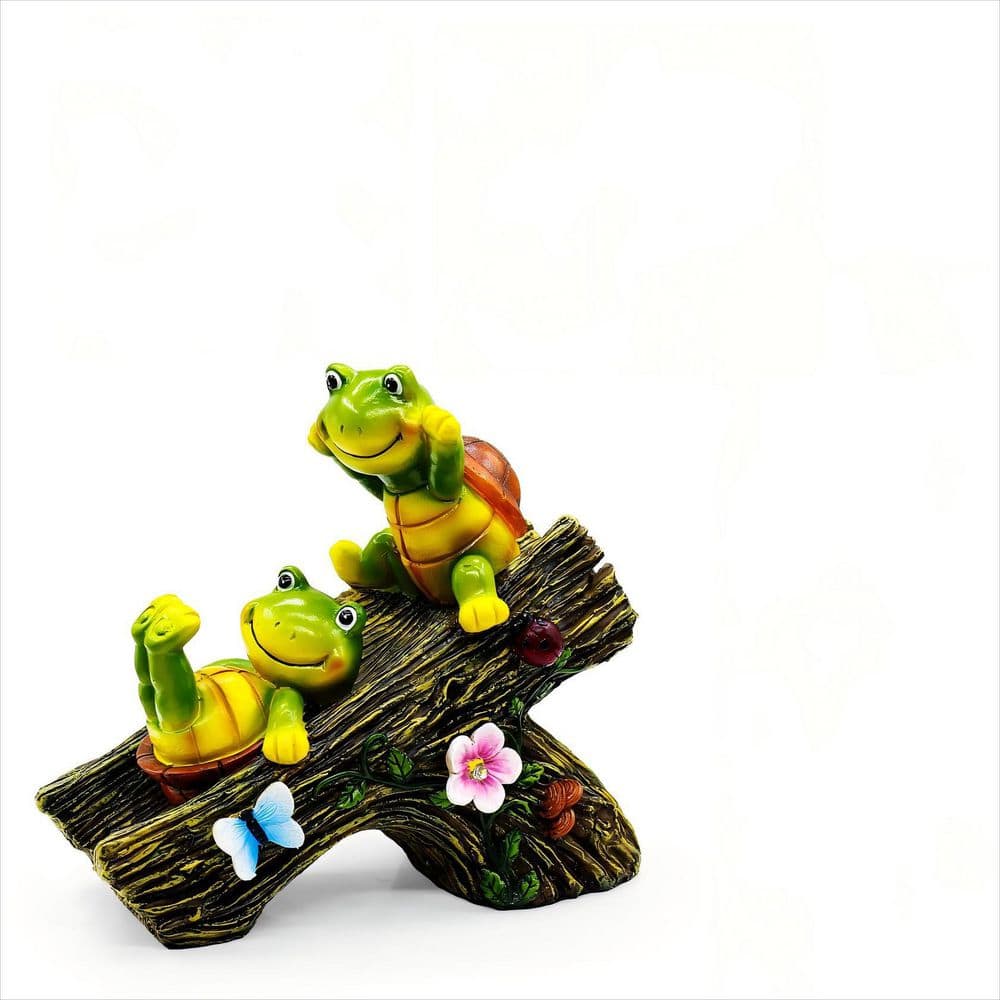 OGETFUUR Garden Turtle Figurines Outdoor Decorations, Solar Statue