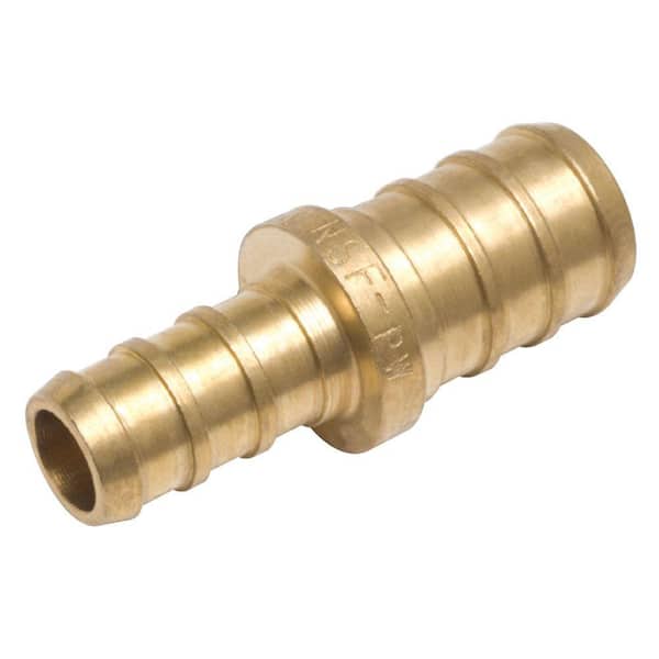 SharkBite 1/2 in. x 3/8 in. PEX Barb Brass Reducing Coupling Fitting