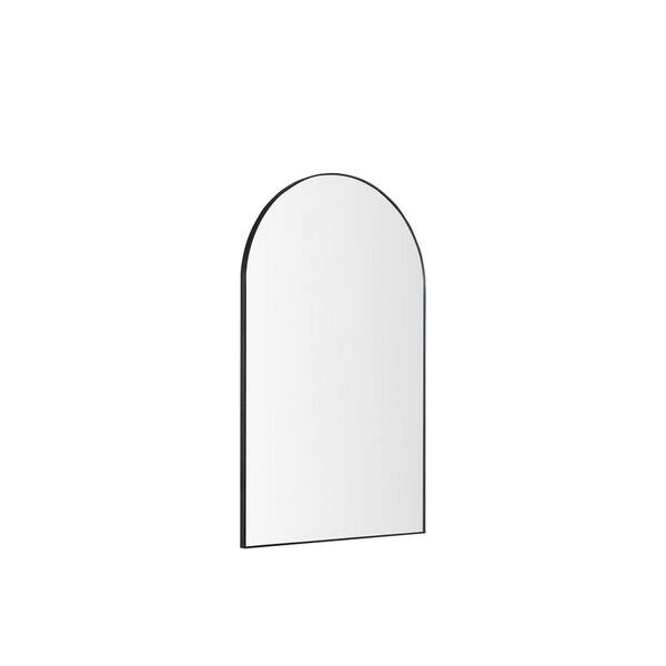 Avex 22 in. W x 36 in. H Arched Framed Wall Bathroom Vanity Mirror in Black