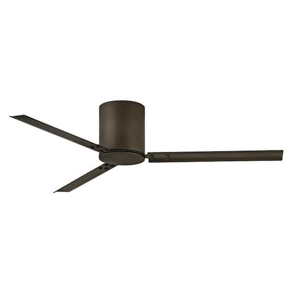HINKLEY Indy Flush 58.0 in. Indoor/Outdoor Metallic Matte Bronze Ceiling Fan with Remote Control