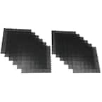 Black Regenerated 22 in. x 22 in. Polypropylene Interlocking Floor Mat System (Set of 12 Tiles)
