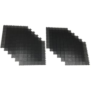 Black Regenerated 22 in. x 22 in. Polypropylene Interlocking Floor Mat System (Set of 12 Tiles)
