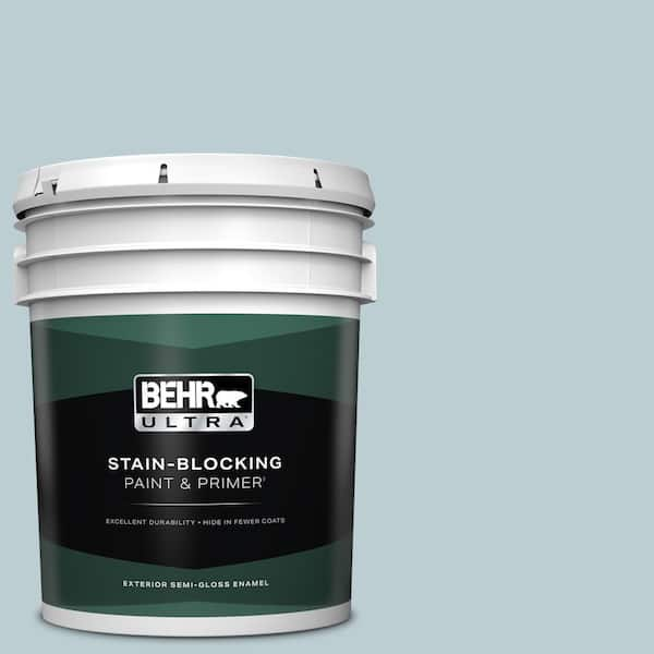 BEHR ULTRA 5 gal. #540E-2 Cloudy Day Semi-Gloss Enamel Exterior Paint & Primer