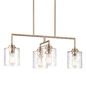 Monroe 60-Watt 4-Light Cool Brass Modern Island Pendant Light with Cool Brass Shade, No Bulb Included