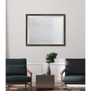 Medium Rectangle Brown Beveled Glass Casual Mirror (31.13 in. H x 25.13 in. W)