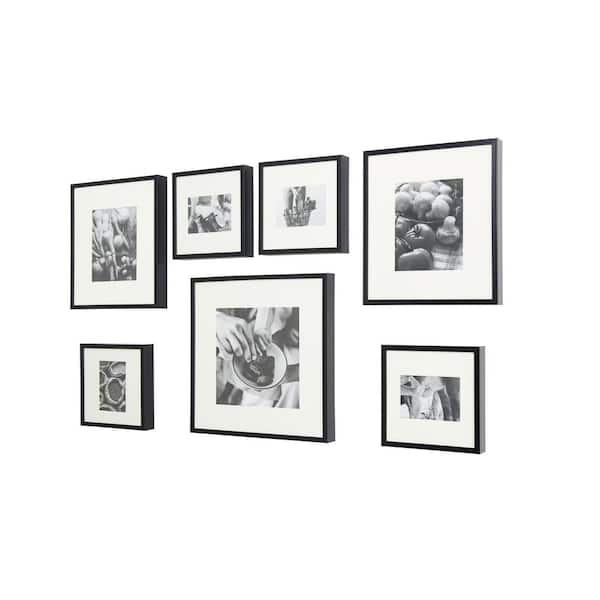 StyleWell Blue Modern Frame with White Matte Gallery Wall Picture Frames (Set of 4)