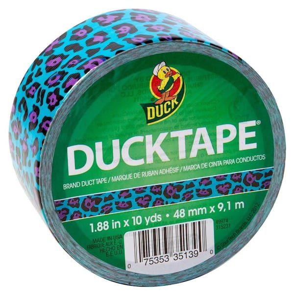 Duck 1.88 in. x 10 yds. Blue Leopard Duct Tape