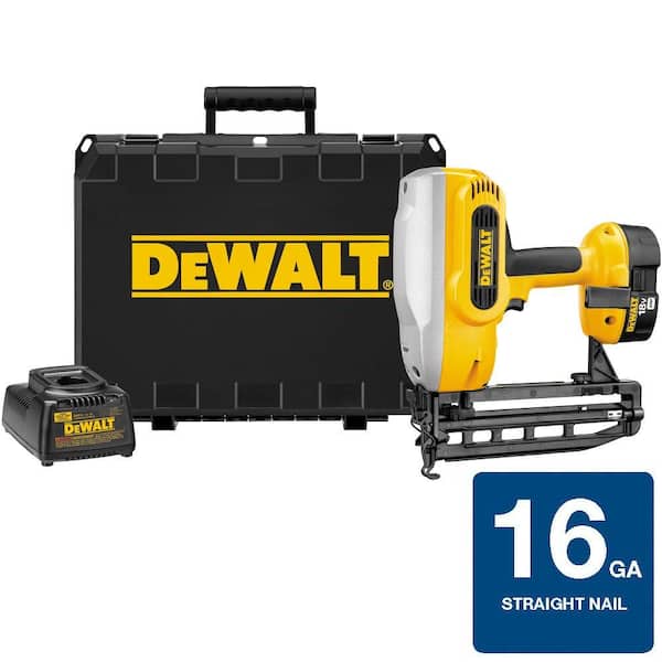 DEWALT 18-Volt XRP NiCd Cordless 1-1/4 in. - 2-1/2 in. x 16-Gauge Straight Nailer Kit with Battery 2.4Ah, Charger and Case