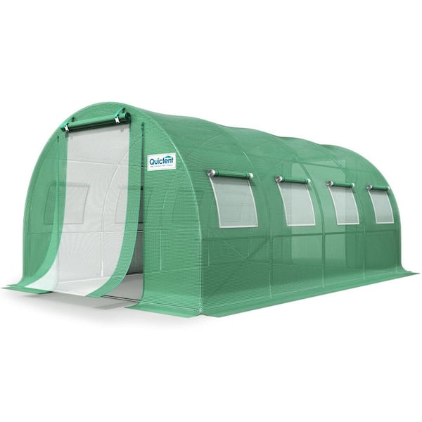 240 in. W x 120 in. D x 79.2 in. H Large Upgraded Walk-in Greenhouse, Heavy Duty Galvanized Steel Frame High Tunnel