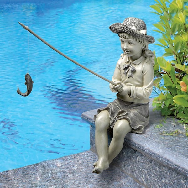Little Fisherman at the Fishin' Hole Sculptural Water Fountain