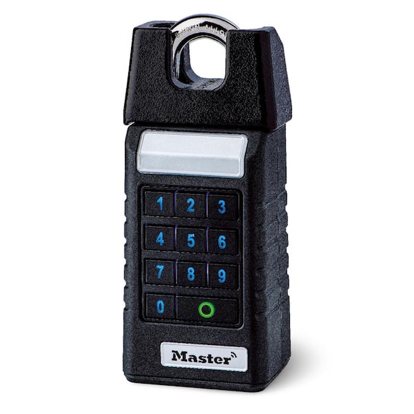 Master Lock Heavy Duty Outdoor Padlock, Bluetooth with Backup Combination, Shrouded Shackle