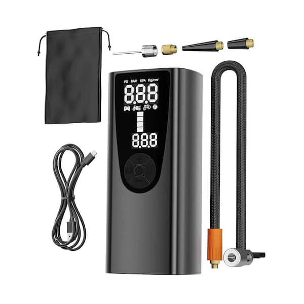 6000 mAh 150 PSI Portable Electric Air Compressor Battery Air Pump 4 Modes Type-C Charging Digital Display LED Light