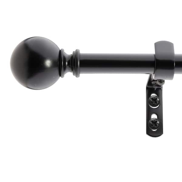 Decopolitan 5/8" Classic Ball Bay Window Curtain Rod Black Oil