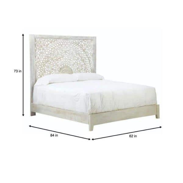 Chennai Whitewash Queen Bed