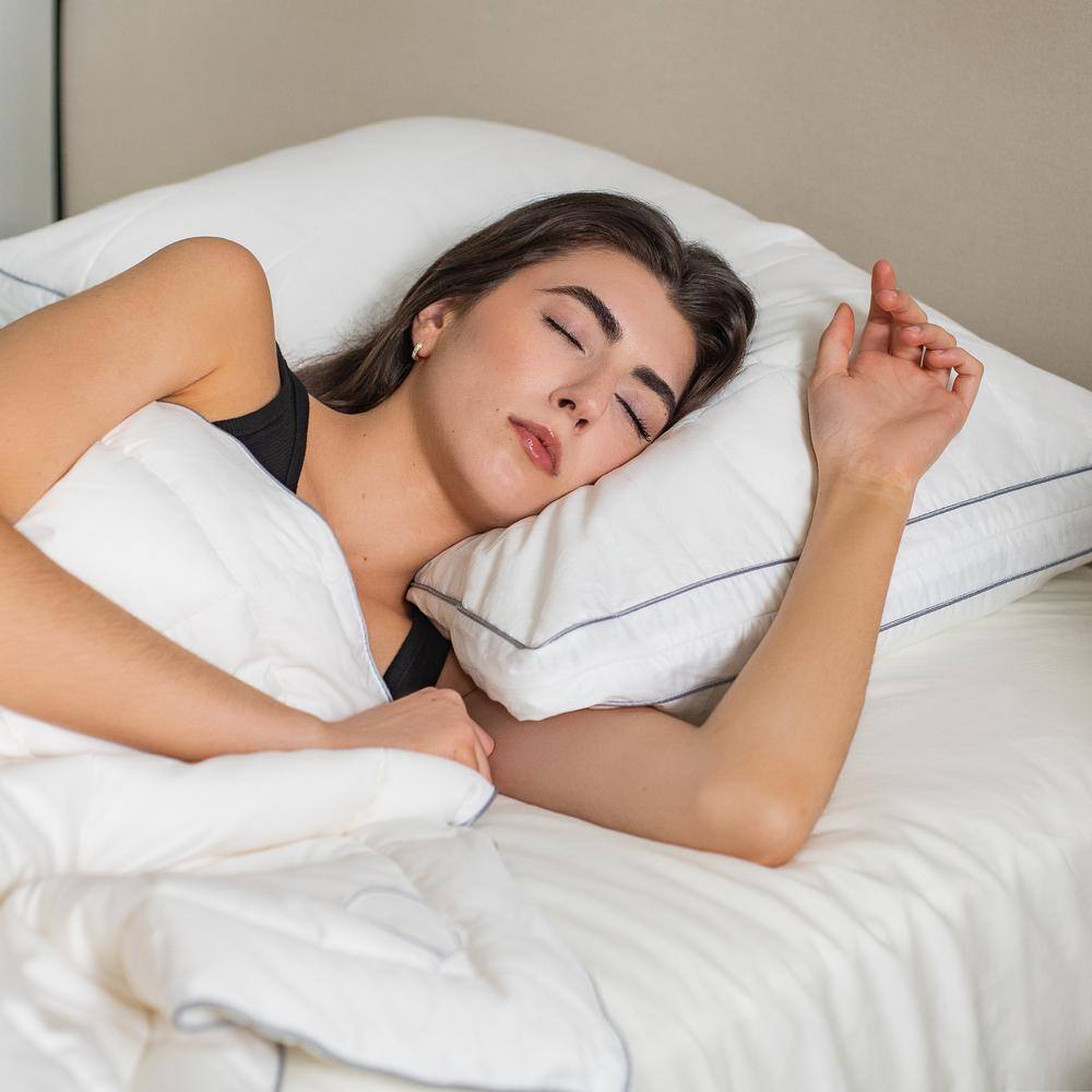 King Size White Merino Wool Quilted Adjustable Pillow with Organic Cotton Cover